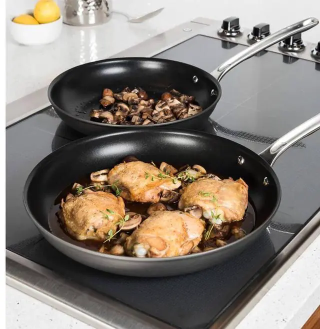 Alt view image 3 of 7 - Viking 2-Piece Hard Anodized Nonstick Fry Pan Set - 10" & 12" Fry Pans - Induction Compatible - Black