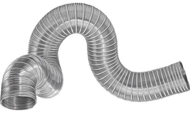 Alt view image 3 of 3 - Arrow Industries 8" x 8 ft Corrugated Aluminum Dryer Duct - Plain End - Flexible Venting