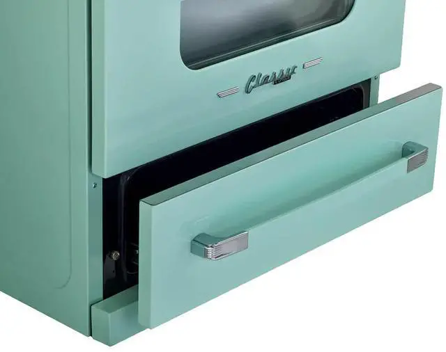 Alt view image 4 of 7 - UNIQUE UNQ30CRICT 3.9 Cu. Ft. Ocean Mist Turquoise Freestanding Classic Retro Induction Range