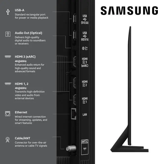Alt view image 7 of 7 - Samsung 77" Q8F QLED 4K Smart TV Quantum Dot, HDR+, 144Hz VRR, Slim Metal Design, Voice Remote, 2-Year Warranty Bundle