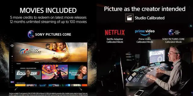 Alt view image 6 of 7 - Sony 55-Inch BRAVIA 8 OLED 4K HDR Google TV XR OLED Contrast, Dolby Vision, 120Hz, HDMI 2.1, 24-Month CPS Protection, HDMI Cable & Streaming Bundle