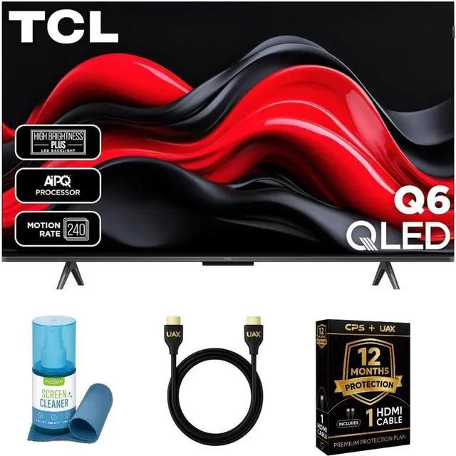 Main image of TCL 85-Inch QLED Pro 4K Smart Google TV HDR10+, Dolby Vision & Atmos, 144Hz VRR, Voice Remote, 12-Month CPS Protection, HDMI Cable & Screen Cleaner