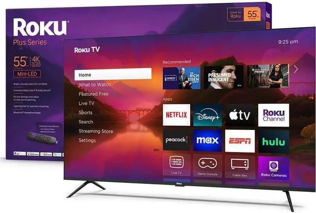 Alt view image 5 of 7 - Roku 55-Inch Plus Series 4K QLED Mini-LED Smart TV  Dolby Vision & Atmos, HDR, Voice, 12-Month CPS