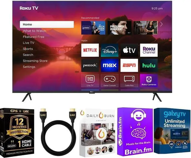 Main image of Roku 55-Inch Plus Series 4K QLED Mini-LED Smart TV  Dolby Vision & Atmos, HDR, Voice, 12-Month CPS