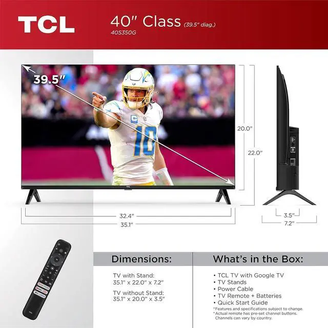 Alt view image 7 of 7 - TCL 40-Inch 1080p FHD HDR Google Smart TV  Bluetooth, Voice Remote, CPS