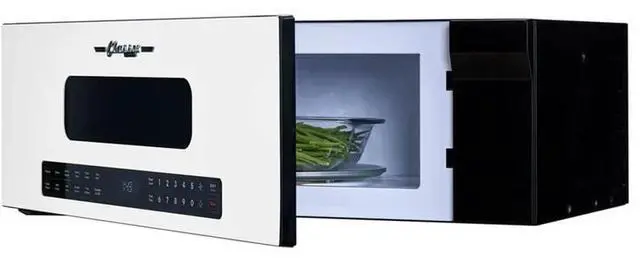 Alt view image 6 of 6 - UNIQUE 1.2 Cu. Ft. Retro Over-the-Range Microwave Marshmallow White, 400 CFM Vent Fan, LED Lighting, Auto Cook Presets