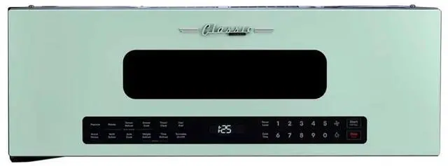 Main image of UNIQUE 1.2 Cu. Ft. Retro Over-the-Range Microwave with Auto Cook Presets, Ventilation Fan & LED Lighting Mint Green
