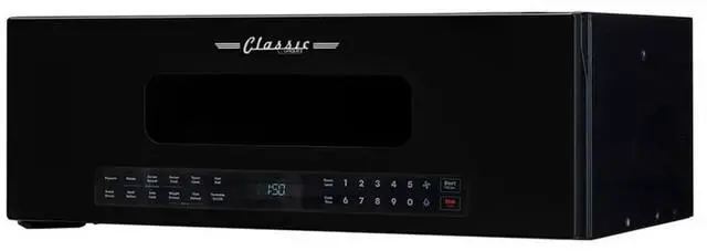 Alt view image 2 of 6 - UNIQUE 1.2 Cu. Ft. Retro Over-the-Range Microwave with Auto Cook Presets, Ventilation Fan & LED Lighting Midnight Black