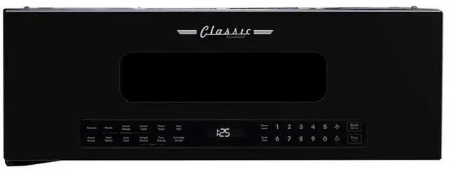 Main image of UNIQUE 1.2 Cu. Ft. Retro Over-the-Range Microwave with Auto Cook Presets, Ventilation Fan & LED Lighting Midnight Black