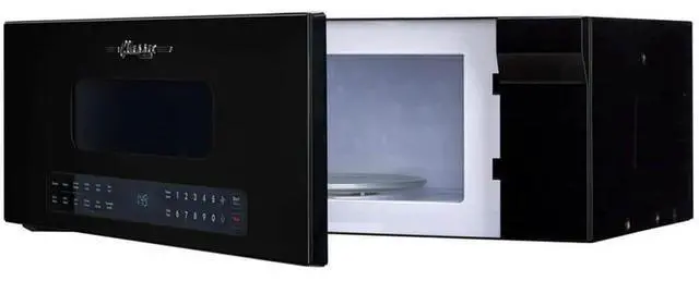 Alt view image 6 of 6 - UNIQUE 1.2 Cu. Ft. Retro Over-the-Range Microwave with Auto Cook Presets, Ventilation Fan & LED Lighting Midnight Black