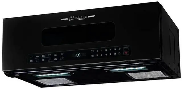 Alt view image 3 of 6 - UNIQUE 1.2 Cu. Ft. Retro Over-the-Range Microwave with Auto Cook Presets, Ventilation Fan & LED Lighting Midnight Black