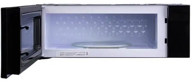 Alt view image 5 of 6 - UNIQUE 1.2 Cu. Ft. Retro Over-the-Range Microwave with Auto Cook Presets, Ventilation Fan & LED Lighting Midnight Black