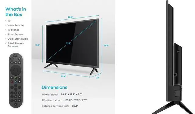 Alt view image 7 of 7 - Element E300AE32CG 32 inch Class Genesis Series 720p HD LED Smart Xumo TV