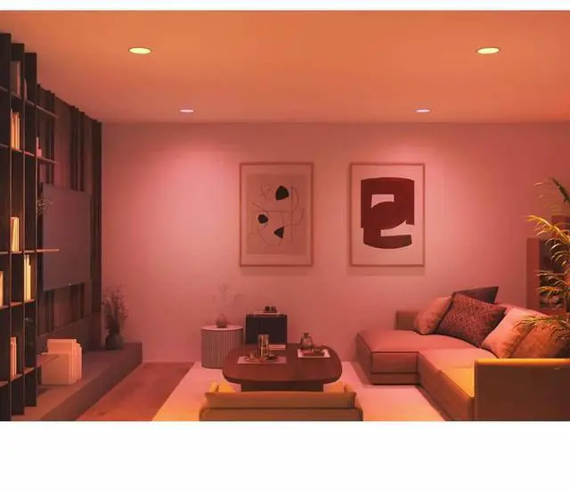 Alt view image 7 of 7 - Hue 592659 Essential BR30 White and Color Ambiance 65W Dimmable LED Smart Bulb - (2 Pack)