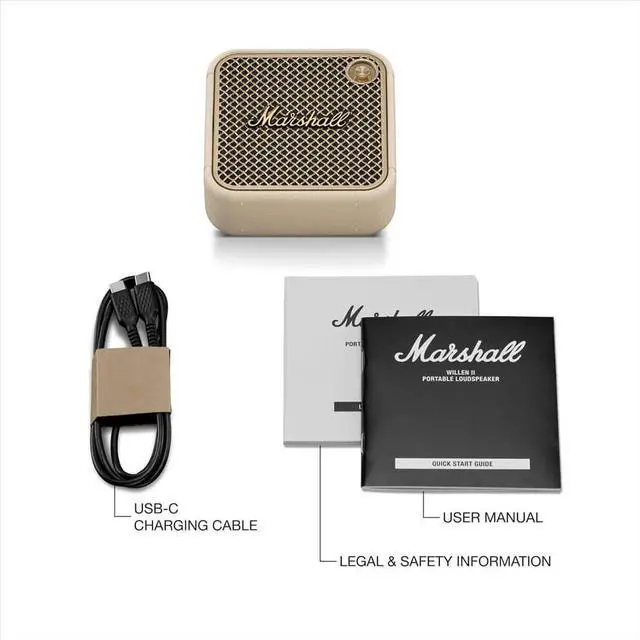 Alt view image 5 of 7 - Marshall WILLEN2BTCR Willen II Portable Bluetooth Speaker - Cream