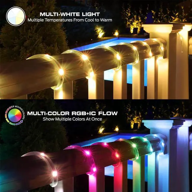 Alt view image 2 of 7 - Monster MOW71006ICW 50 Ft. Sound Reactive Smart Multi-Color Outdoor LED Light Strip