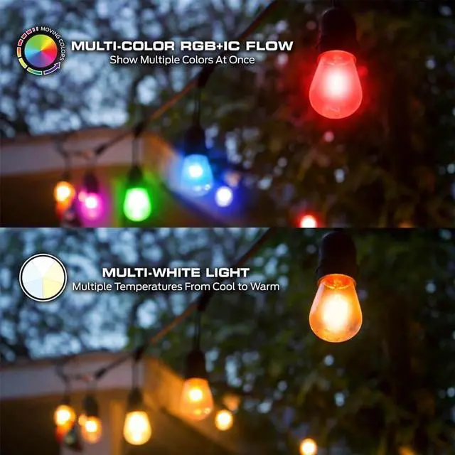 Alt view image 3 of 7 - Monster MOW71009ICW 24 Ft. Sound Reactive Smart Multi-Color Outdoor String Light
