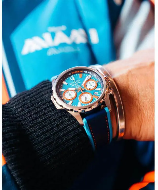 Alt view image 2 of 5 - Bulova 96B460 Team Miami E1 Racing Marine Star B Chronograph Quartz Watch - Two Tone/Blue