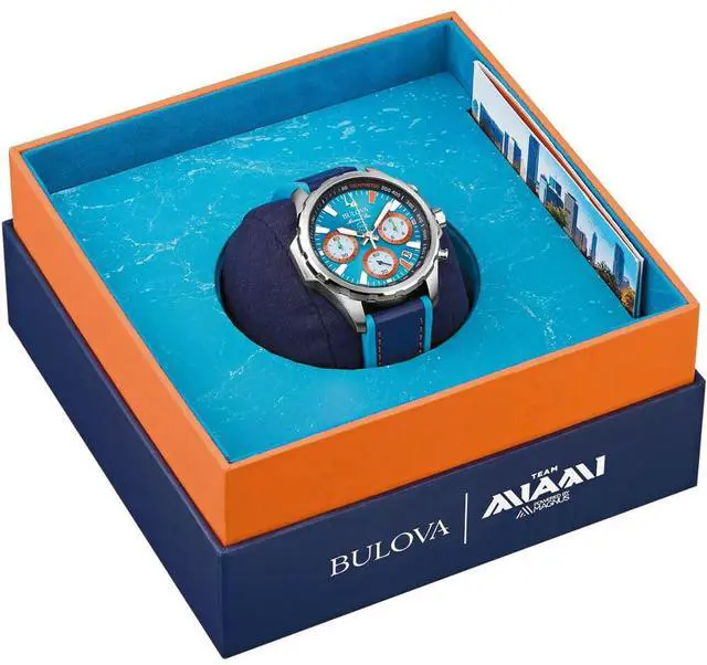 Alt view image 5 of 5 - Bulova 96B460 Team Miami E1 Racing Marine Star B Chronograph Quartz Watch - Two Tone/Blue
