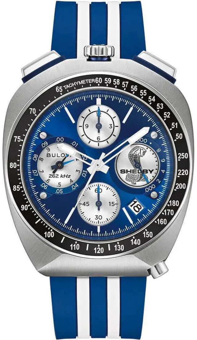 Main image of Bulova 98B452 150th Anniversary SHELBY Racer Chronograph Limited Edition Quartz Watch - Two Tone/Blue