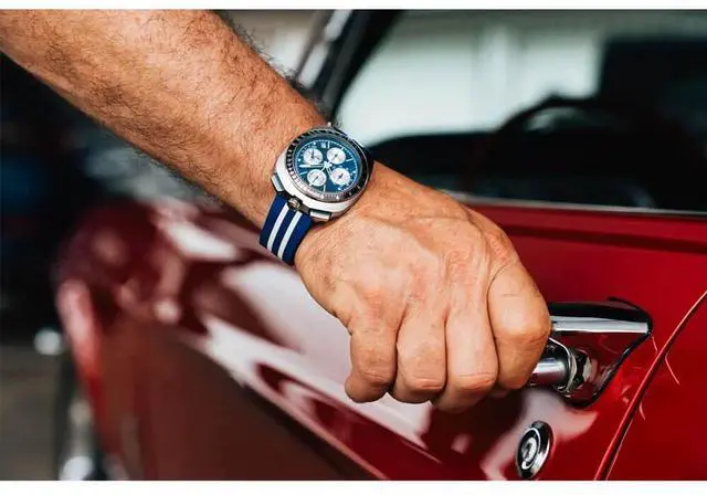 Alt view image 2 of 6 - Bulova 98B452 150th Anniversary SHELBY Racer Chronograph Limited Edition Quartz Watch - Two Tone/Blue