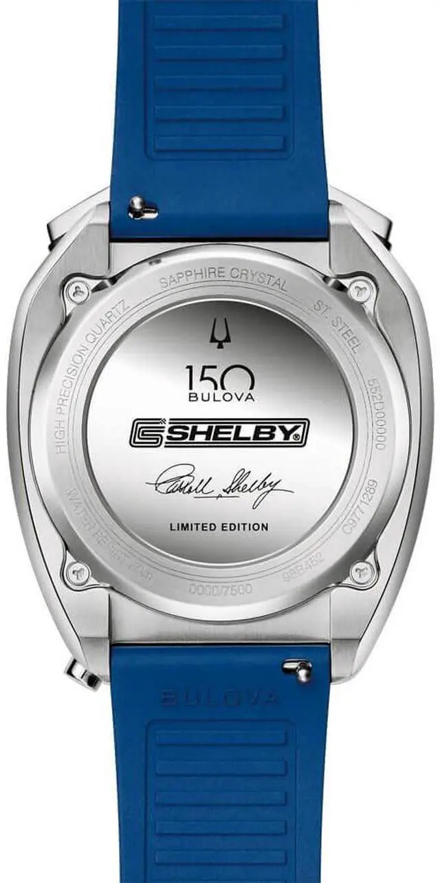 Alt view image 3 of 6 - Bulova 98B452 150th Anniversary SHELBY Racer Chronograph Limited Edition Quartz Watch - Two Tone/Blue