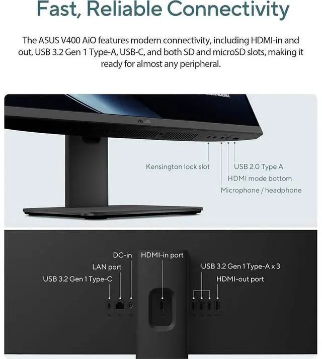 Alt view image 7 of 7 - Asus V470VAMS504T 27 inch All-in-One Desktop - Intel I5-13420H - 16GB/1TB - Windows 11 Home