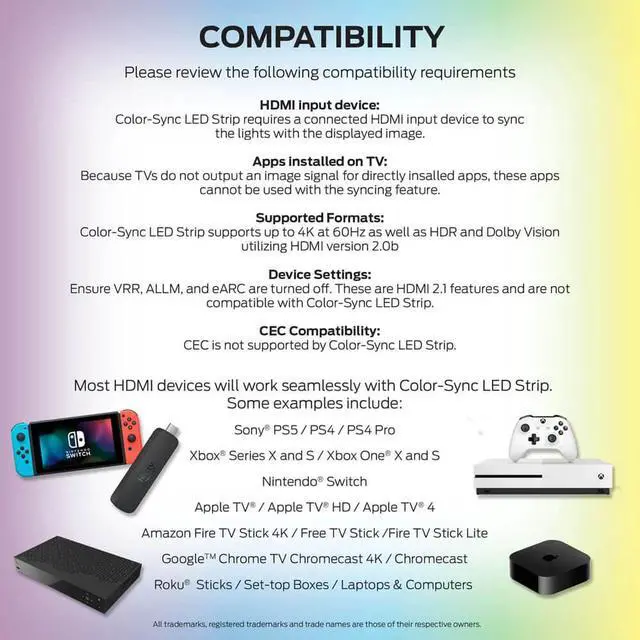 Alt view image 6 of 7 - Monster MNW72003ICM Smart Lighting HDMI Color Sync LED Strip for TVs Up to 85 inch