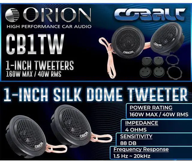 Alt view image 2 of 7 - Orion CB1TW COBALT Series 1 inch Silk Dome Tweeters