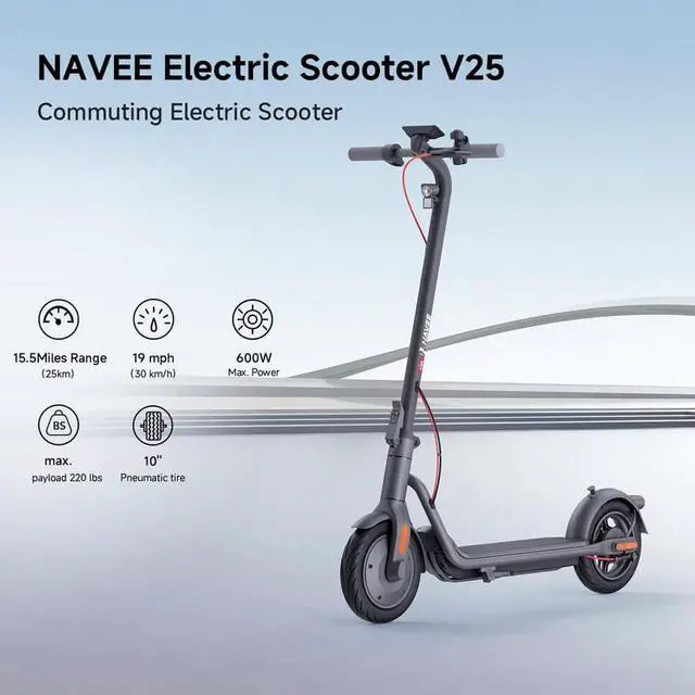 Alt view image 3 of 6 - V25 Electric Scooter - Black
