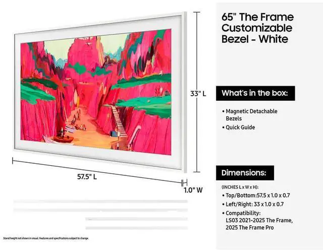 Alt view image 4 of 5 - Samsung 65 inch The Frame Customizable Bezel - Modern White