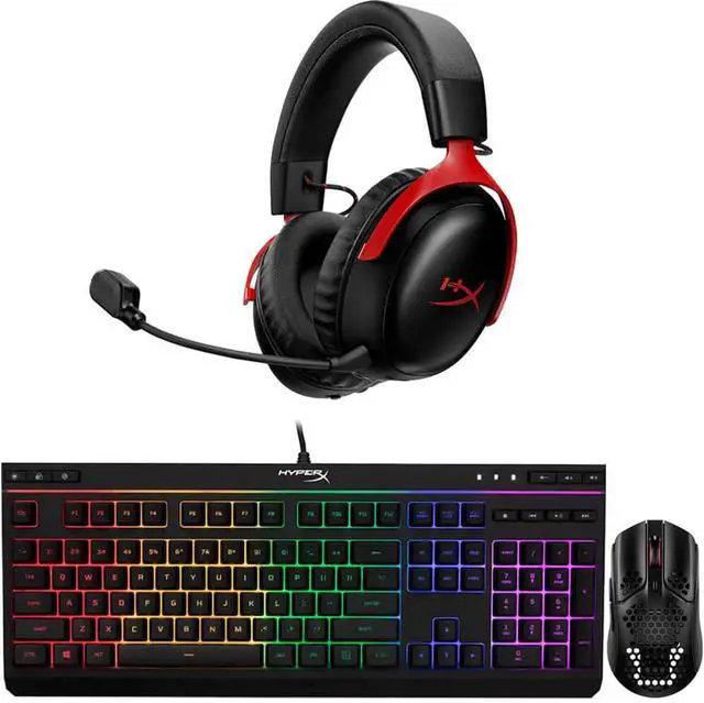 Main image of PC Gaming Bundle - Cloud III S Wireless Headset - Alloy Core Full-Size Wired Membrane Keyboard - Pulsefire Haste Wireless Mouse