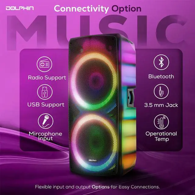 Alt view image 6 of 7 - ELITE 290 Portable Bluetooth Party Speaker - Translucent Black