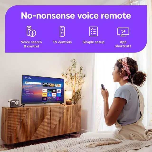 Alt view image 2 of 7 - Roku 24 inch Class Select Series 720p HD Smart TV
Voice Remote for Easy Search and Control
Auto Speech Clarity & Night Mode for Better Sound at Any Time
