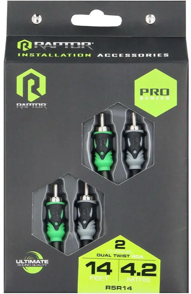 Alt view image 5 of 7 - Raptor 14 Ft. PRO SERIES Dual Twist 2 Channel RCA