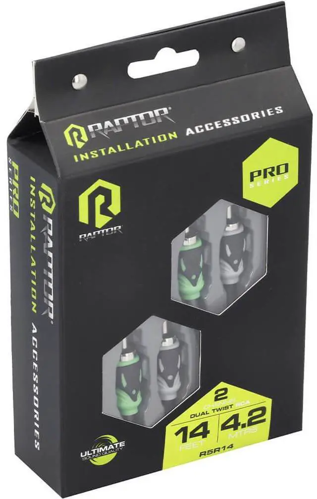 Alt view image 6 of 7 - Raptor 14 Ft. PRO SERIES Dual Twist 2 Channel RCA