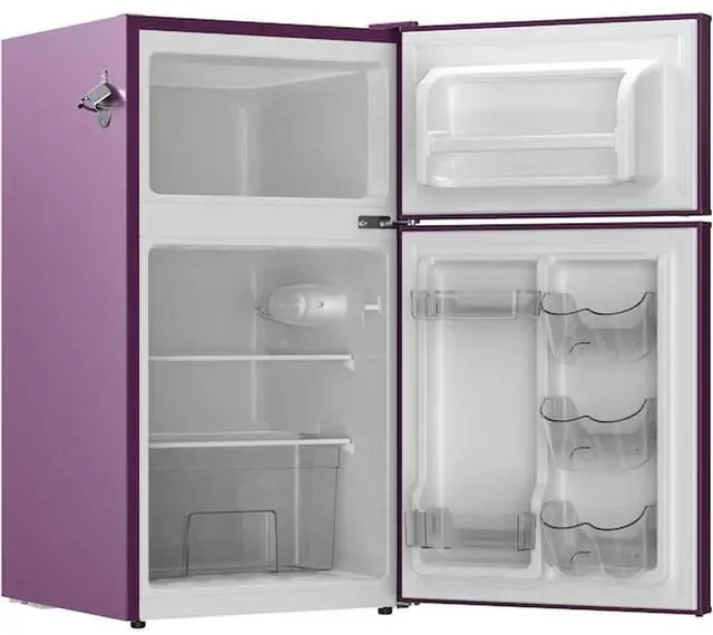 Alt view image 3 of 6 - 3.2 Cu. Ft. Purple Retro Counter Depth Compact Refrigerator with Freezer