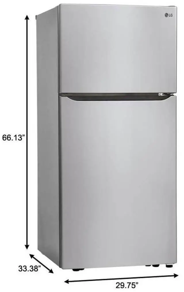 Alt view image 2 of 7 - LG 20 Cu. Ft. Stainless Top Freezer Refrigerator