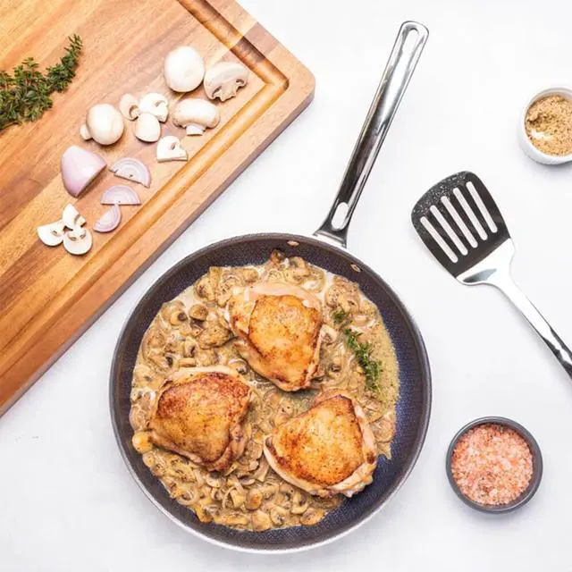 Alt view image 6 of 7 - Viking 2-Piece Stainless 3-Ply Hybrid Plus Nonstick Fry Pan Set