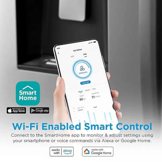 Alt view image 2 of 7 - 29.3 Cu. Ft. Stainless 3-Door French Door Smart Refrigerator