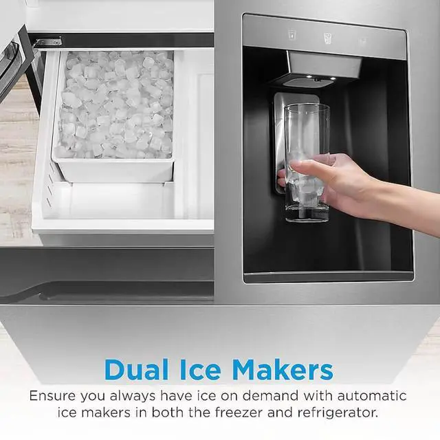 Alt view image 6 of 7 - 29.3 Cu. Ft. Stainless 3-Door French Door Smart Refrigerator