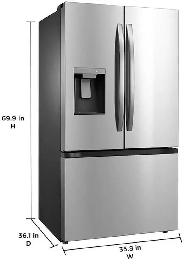 Alt view image 7 of 7 - 29.3 Cu. Ft. Stainless 3-Door French Door Smart Refrigerator