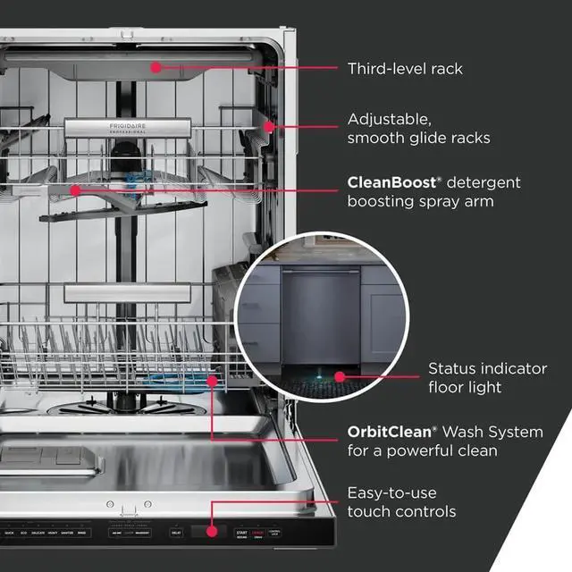 Alt view image 7 of 7 - Frigidaire Professional 45 dBA Stainless Top Control Fully Integrated Dishwasher