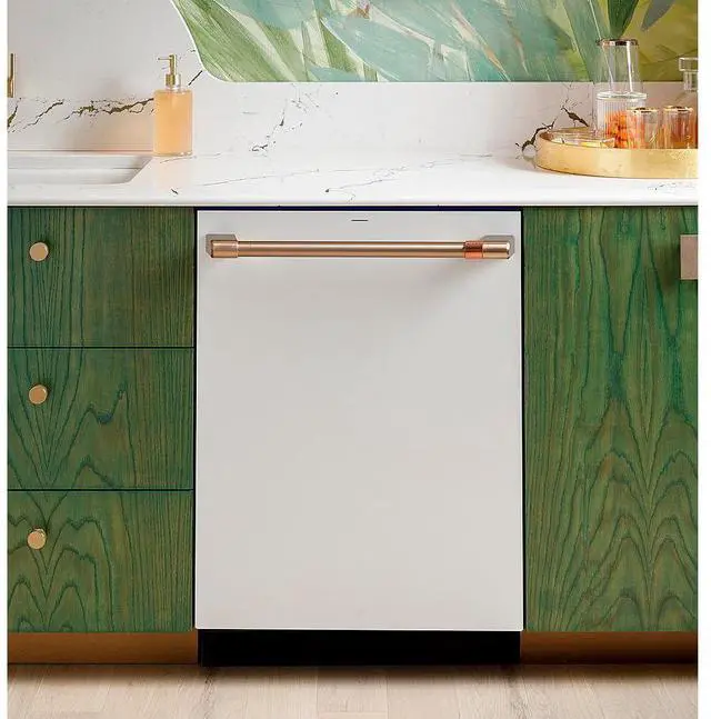 Alt view image 3 of 5 - Cafe 44 dBA Matte White Dishwasher with 3rd Rack and Convection Dry