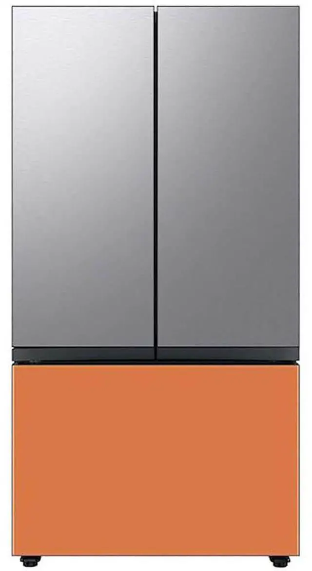 Alt view image 3 of 5 - Bespoke 3-Door French Door Refrigerator Panel - Bottom Panel - Clementine Glass