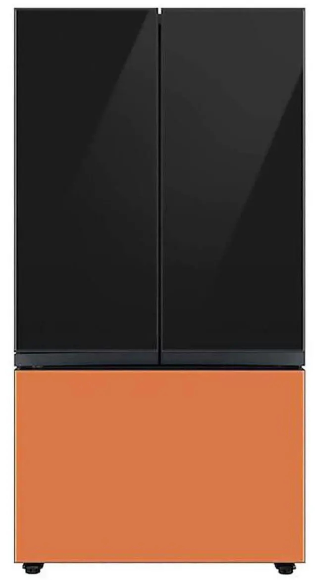 Alt view image 4 of 5 - Bespoke 3-Door French Door Refrigerator Panel - Bottom Panel - Clementine Glass
