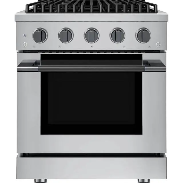 Alt view image 5 of 7 - HAUSLANE PRD30BS 4.2 Cu. Ft. Stainless and Black Stainless HausPro Slide-In Dual Fuel Convection Range