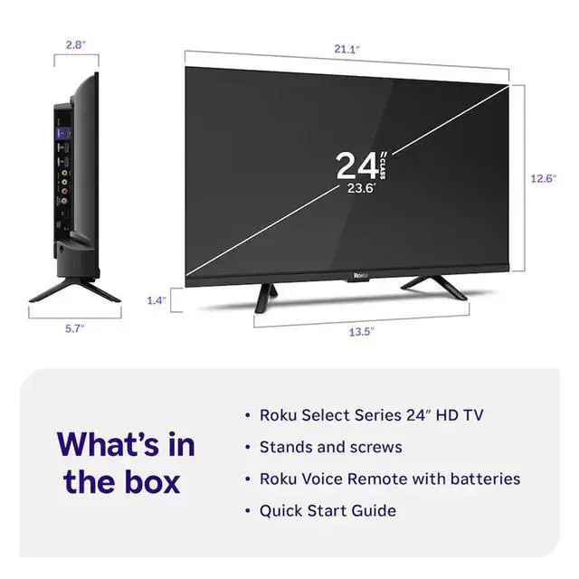Alt view image 2 of 5 - Roku 24R2E5 24 inch Class Select Series HD LED Smart TV