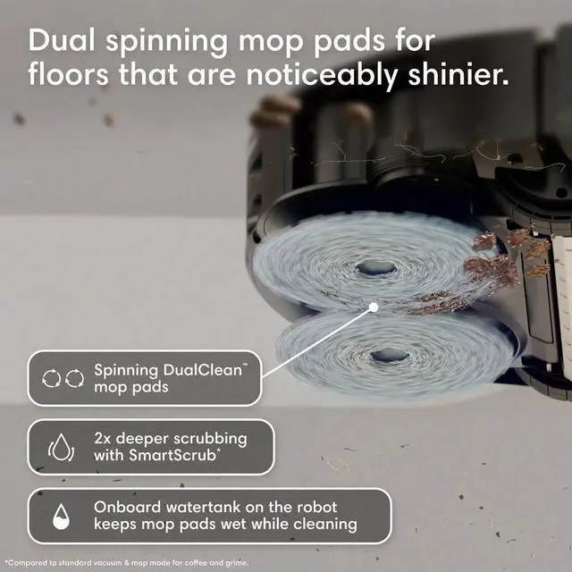 Alt view image 4 of 7 - iRobot ROOMBA575COM Roomba Plus 575 Combo Robot Vacuum and Mop Plus AutoWash Dock - Black