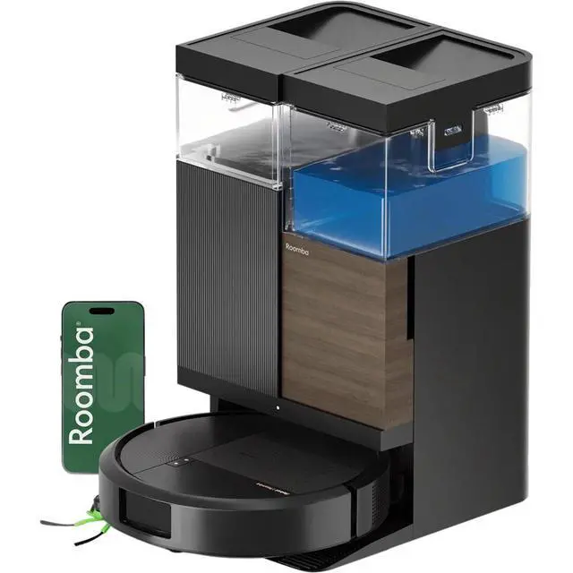 Alt view image 5 of 7 - iRobot ROOMBA575COM Roomba Plus 575 Combo Robot Vacuum and Mop Plus AutoWash Dock - Black